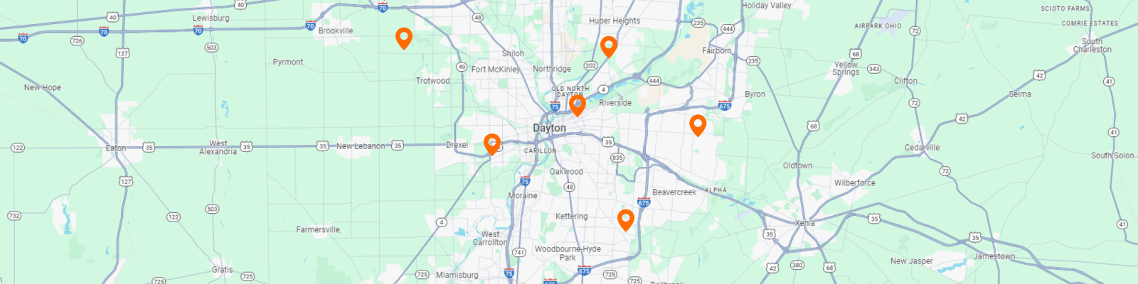 Dayton Service Areas Map