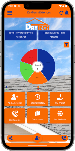 DryTech Exteriors Mobile App Interface