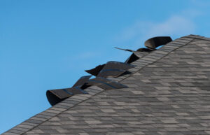 wind damaged shingles