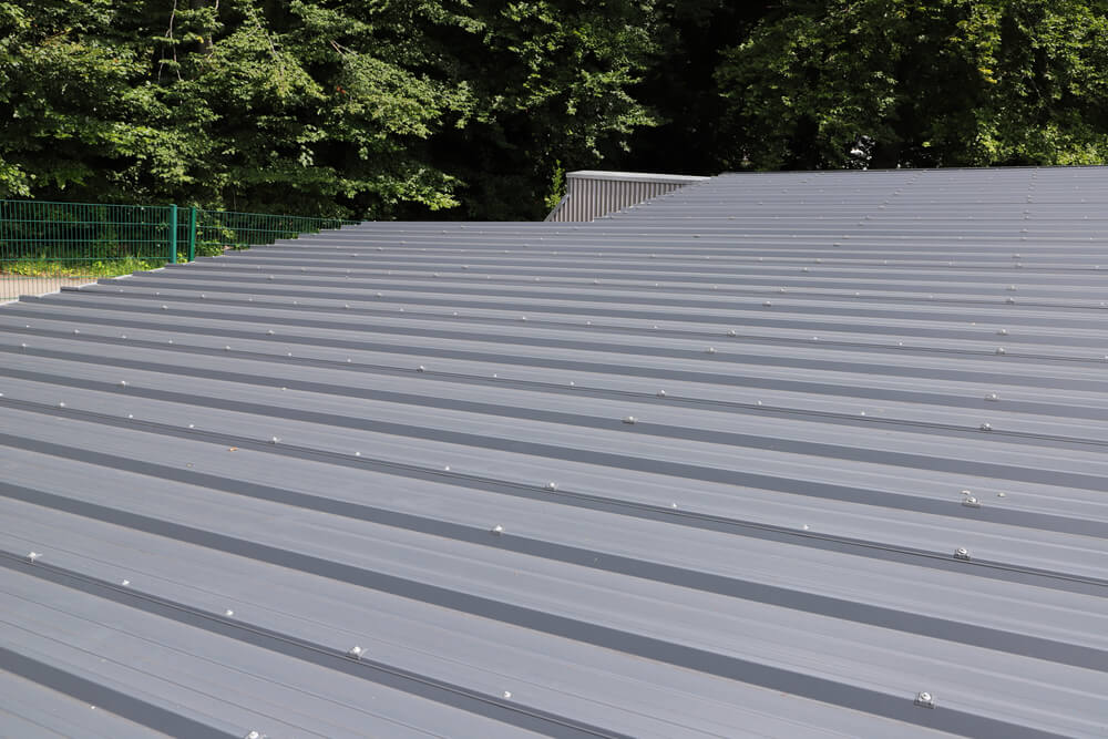 metal roof on a flat roof 