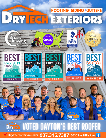 Best of Dayton 2026 - Drytech Exteriors is voted Dayton's best roofer!