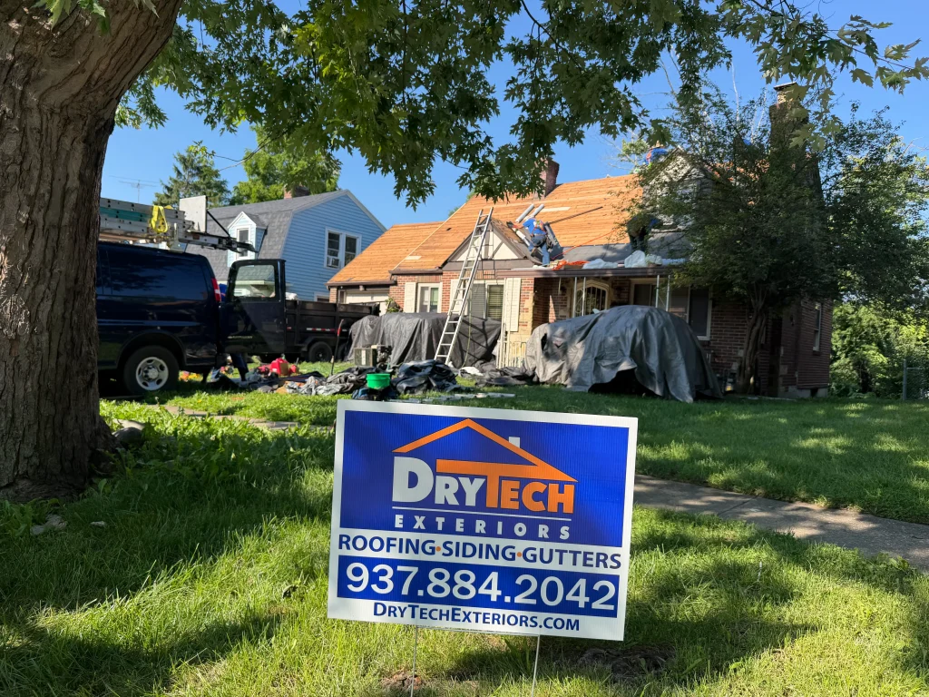 Drytech Exterior Lawn sign on a residential home in Dayton